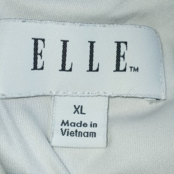 Elle Cream & Black Flutter Sleeve Shift Dress Sz.XL - Picture 5 of 7